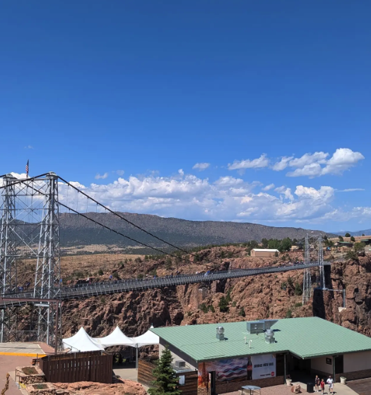 The Royal Gorge Bridge spanning the canyon