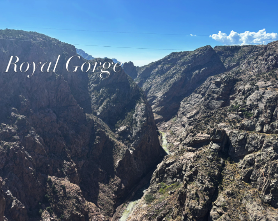 The Royal Gorge Bridge welcome sign at the park entrance